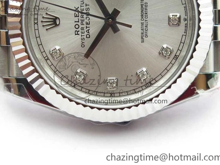 MiroTime 0327 DateJust 41MM 126334 904L SS VRF 1:1 Best Edition Silver Dial Crystals Markers on SS Jubilee Bracelet A FashionForward 2907